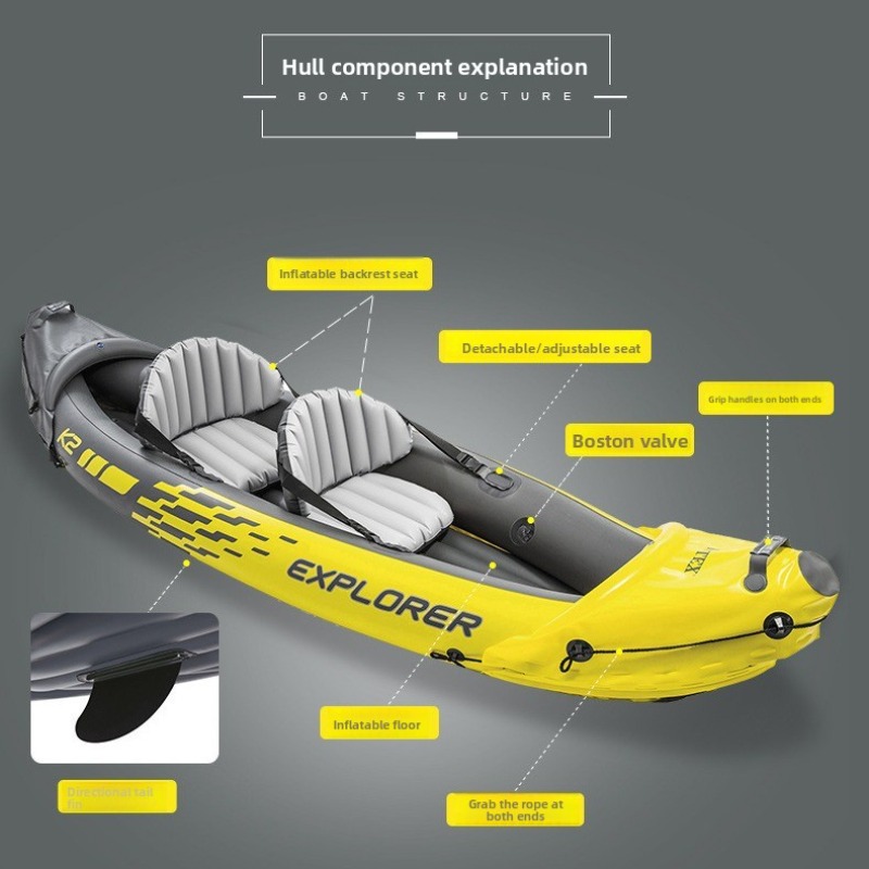 Inflatable Boat Two Person Raf - Outdoor Adventure Rafting ulasan dan harga